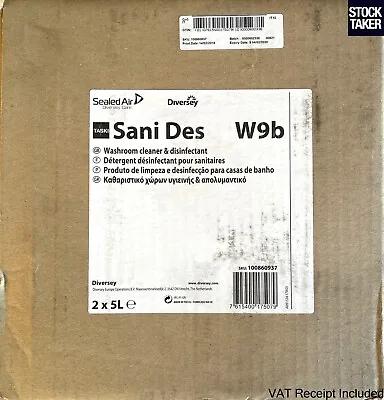 2 X 5L) Taski Sani Des W9b Washroom Cleaner Disinfectant (EXP: 2020) Toilet Sink • £39.95