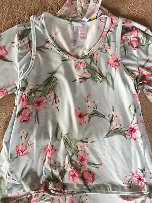 Flora Nikrooz 2 Piece Flora Lounge Set Pyjama Top+dressing  Gown SMALL 8 10 New • £5