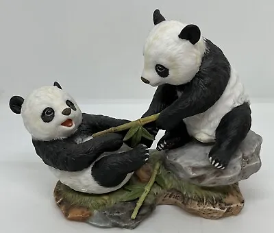 Vintage Maruri Precious Panda Tug Of War Figure 1992 Porcelain  Design PP-9203 • $15