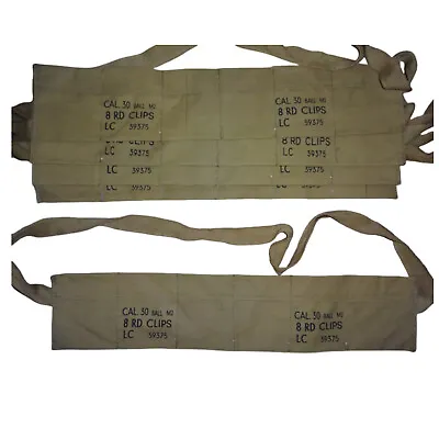 WWIIUS Army Bandolier For Garand Cloth Reproductionx10 UNITS Z670 • $50.84