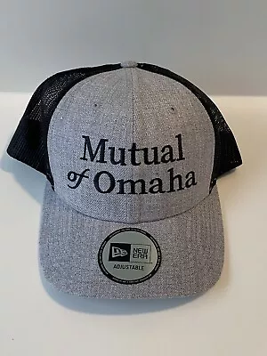 New Era Mutual Of Omaha Trucker Hat Snap Back Gray/ Black • $14.99