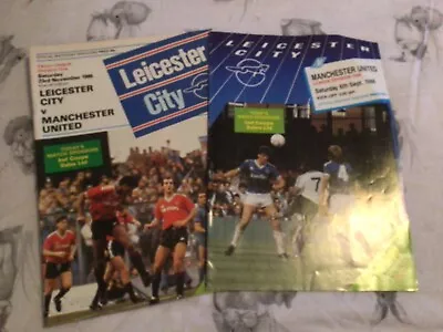 Football Programmes Manchester United Aways 2 At Leicester 86/87 85/86 • £1.99