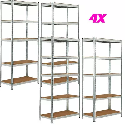 4X 1.8M HeavyDuty Metal Galvanised Shelving Unit 5Tier Garage Storage Shelf S247 • £119.96