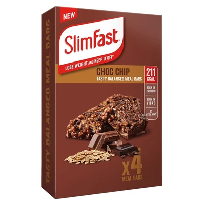 £11.04 • Buy SlimFast Meal Replacement Bar Choc Chip (4 X 60g)