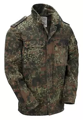 Army Shirt Genuine German Vintage Military Light Jacket Flecktarn Camo Used • £42.74