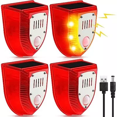  Solar Alarm Motion Detector With Sound Outdoor Motion Sensor 129db Barking 4 • $69.88