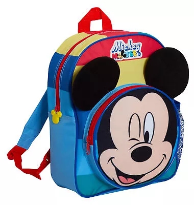 Mickey Mouse Backpack Boys 3D Disney Bag For Kids Travel Nursery School Rucksack • £14.95