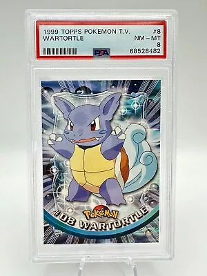 1999 Topps Pokemon TV #8 Wartortle Black Logo PSA 8 NM-MT • $19