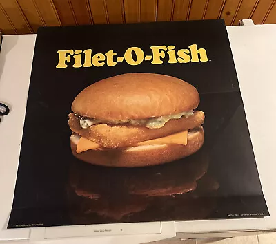 Vintage 1975 McDonald's Filet-O-Fish Thin Translite Sign Store Display 22  X 22  • $99.99