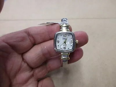 New Old Stock Vivani Ladies Quartz Watch Cuff Bangle Silver & Gold Tone • $0.99