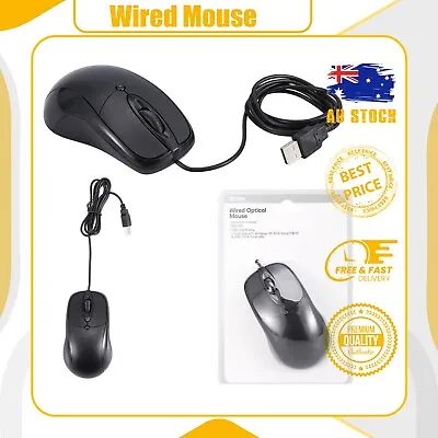 $5.45 • Buy Wired Mouse For PC Laptop Computer Wheel-Black USB  Optical Wired Mouse Scroll