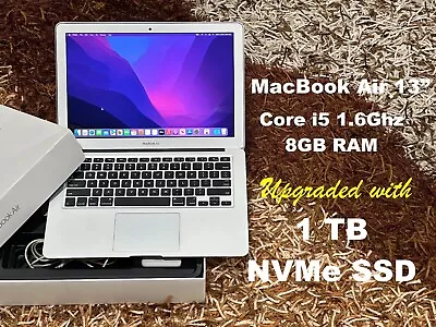 MacBook Air 13  Core I5 1.6GHz 8GB Ram Upgraded With 1TB NVMe SSD • $390