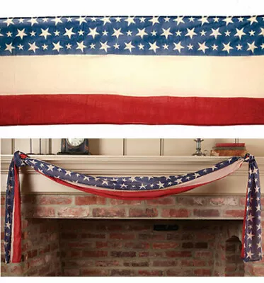 NEW Americana Patriotic FLAG BUNTING BANNER 10 Ft Long By 20 In Wide • $25.95