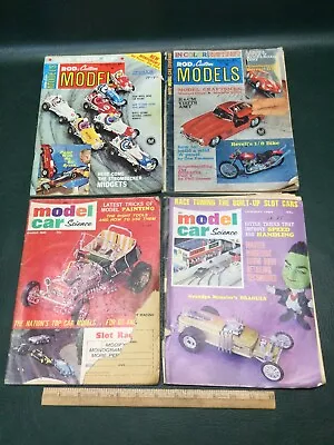 Lot Of 4 Vtg 1960s Model Car Magazines ~ Rod & Custom Models & Model Car Science • $36