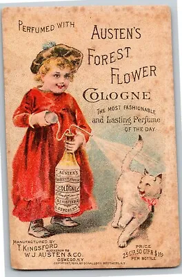 Victorian Trade Card - Girl Perfume Kitten Cat Seebold & Runkle Middleburg PA • $19.99