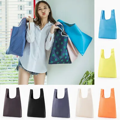 Foldable Women Ladies Shopping Bag Reusable Eco Friendly Pouch Tote Handbag CA • $2.41