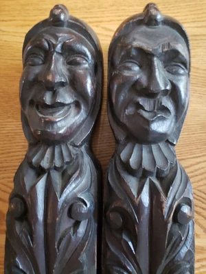 £188.72 • Buy Arts Crafts Antique Antique Oak Carved Pediment Chair Part Massive Monk