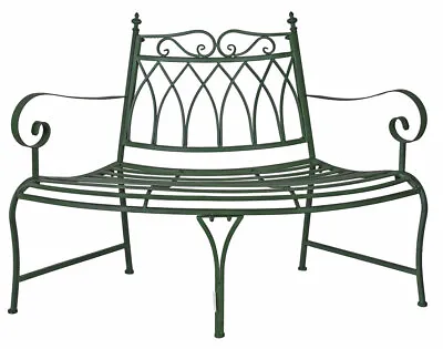 Round Bench Country House Metal Garden Tree Antique Semicircle Retro • £142.76