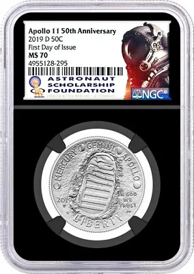 2019 D 50C Apollo 11 50th Anniversary Half Dollar NGC MS70 First Day Of Issue • $15.50