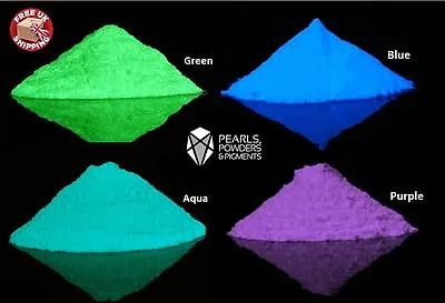 £5.99 • Buy Top Quality Glow In The Dark Powder Pigment In Various Colours Paint Nail Art Uk