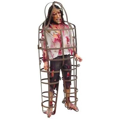 Tortured Man In Cage Life Size Statue Scary Halloween Theme Decor Display Prop • $1838.85