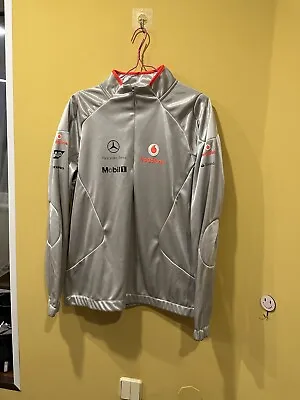 Vintage MERCEDES McLAREN Vodafone Racing Team Softshell Jacket Gray Women XL • $60