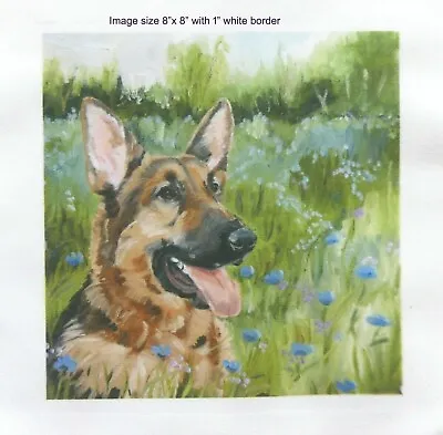 £6 • Buy German Shepherd Dog Charming Design Fabric Print Artist Sandra Coen Sewing 