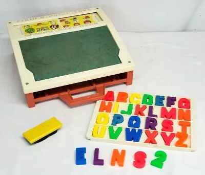 Vintage 1972 Fisher Price SCHOOL DAYS PLAY DESK #176 W Magnetic Letters And Tray • $17.95