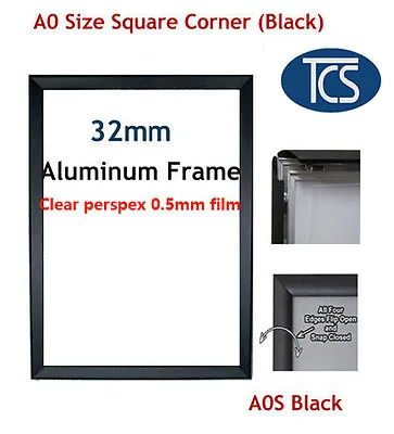 TCS A0 Black Clip Snap Frame Square Corner / Poster Frame / Picture Display 32mm • $70