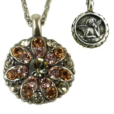 Mariana Guardian Angel Crystal Pendant Necklace 3191 Hematite Topaz • $56