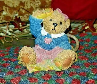 KK Home Interior  THANK YOU BEAR  Figurine Signed KK In A Heart Fall Autumn • $12.99