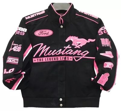 Authentic Mustang Women Embroidered Cotton Jacket JH Design Black Pink  New • $149.99