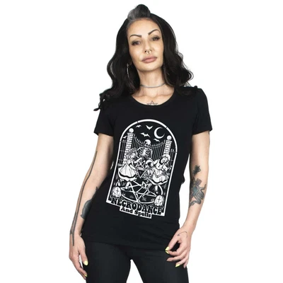 $44.95 • Buy Too Fast Necrodance And Spells Black Graphic T Shirt Womens Alternative Clothing