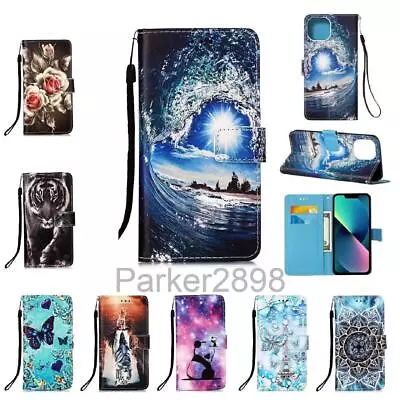 $14.29 • Buy Case For IPhone 14 13 12 11 Pro XR XS Max Plus 8 7 Pattern Leather Wallet Cover