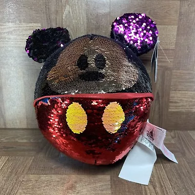 Disney Parks 10  Round Flip -Reversible -Sequin Mickey Mouse Plush • $15.19