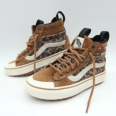 Vans Classic Sk8 WOMEN Sz 5 Hi Mte-2 Chipmunk / Leopard Waterproof High Top Shoe • $49.99