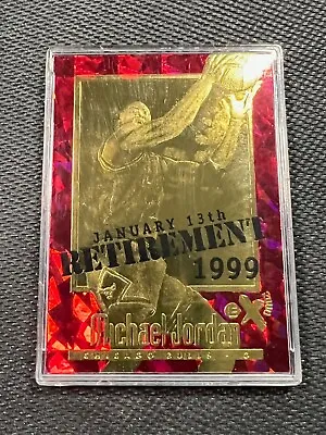 1998 Fleer Bleachers 23KT Gold Michael Jordan Ruby Retirement #/9923 - Bulls • $59.99