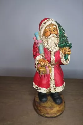 Vintage Santa Clause Ceramic Hand-Painted Christmas Figurine  95  Tall Wood • £18.04