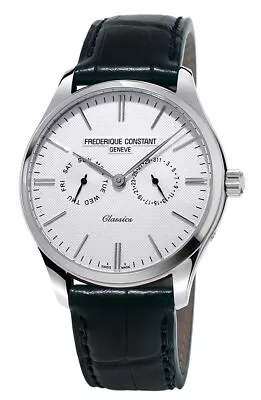 Frederique Constant Classics Silver Dial Black Leather Mens Watch FC-259ST5B6 • $479