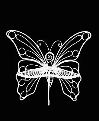 Metal Garden Bench Butterfly Chair Yard Garden Decor Antique Black/White • $147.99