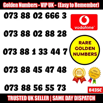 £22.95 • Buy Golden Numbers VIP UK SIM - Easy To Remember Vodafone Numbers LOT - B435C