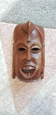 £9.99 • Buy Hand Carved African Wooden Face Mask Tribal Africa Wood Warrior Wall Decor
