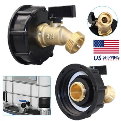 275-330 Gallon IBC Tote Water Tank Adapter 2  Brass Fittings Valve Connector US • $9.90