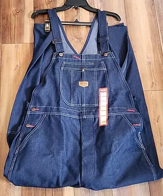 Carpenter Denim Bibs Overalls 38x30 Red Kap Jeans Coveralls Dark Blue • $33