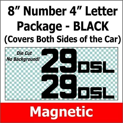 BLACK Magnetic Autocross And Track Day Numbers And Class Letter Package • $38.95