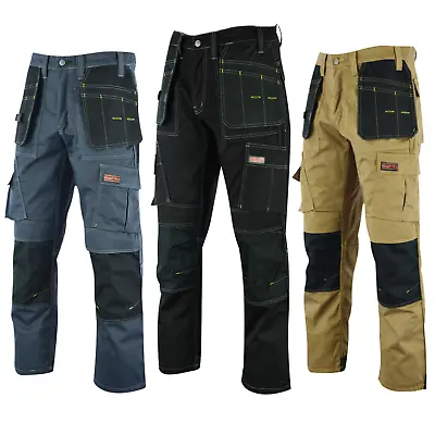 WrightFits Cargo Mens Work Trousers With Knee Pad Pockets Heavy Duty Trouser. DT • £23.99