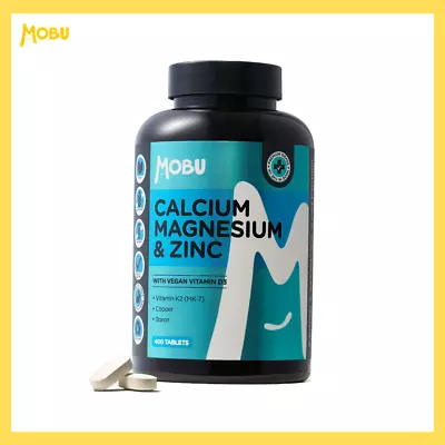 Calcium Magnesium Zinc & Vitamin D3 K2 400 Tablets Immune Bone Teeth Muscle MOBU • £14.99