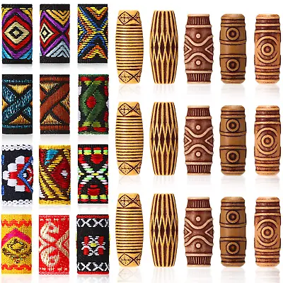 27 Pieces Hair Tube Beads And Fabric Dreadlock Beads DIY Hair Braiding Jewelry A • $10.59