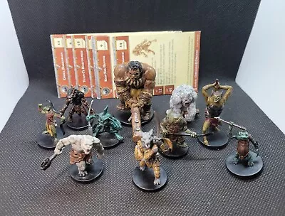 WOTC D&D Miniatures Monsters Humanoid Lot With Cards Dungeons & Dragons 10 Minis • $39.99