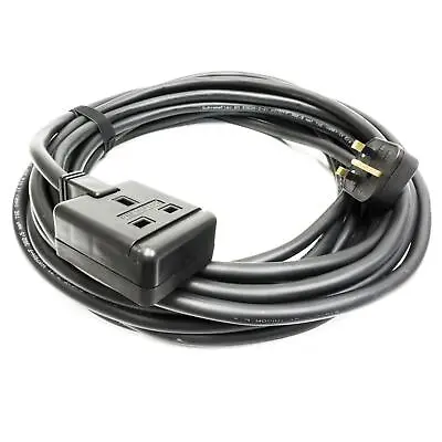 Tough H07RN-F Rubber Mains Cable. Uk Plug To 1 Gang Socket Black. 13amp • £20.47